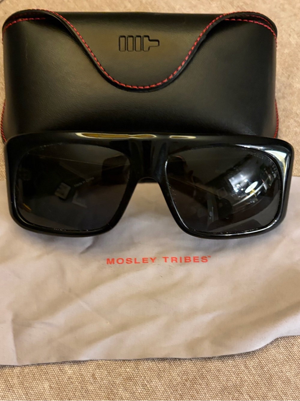 Men's Black Shield Sunglasses